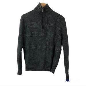 Joe Joseph Abboud Fisherman’s Gray/Black Wool Blend Pullover Sweater Size M